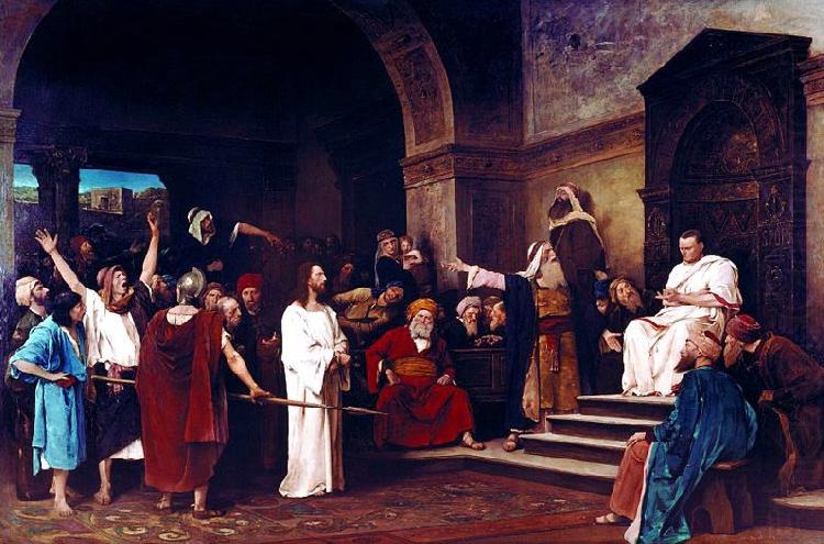Christ in front of Pilate jezus przed pilatem, Mihaly Munkacsy